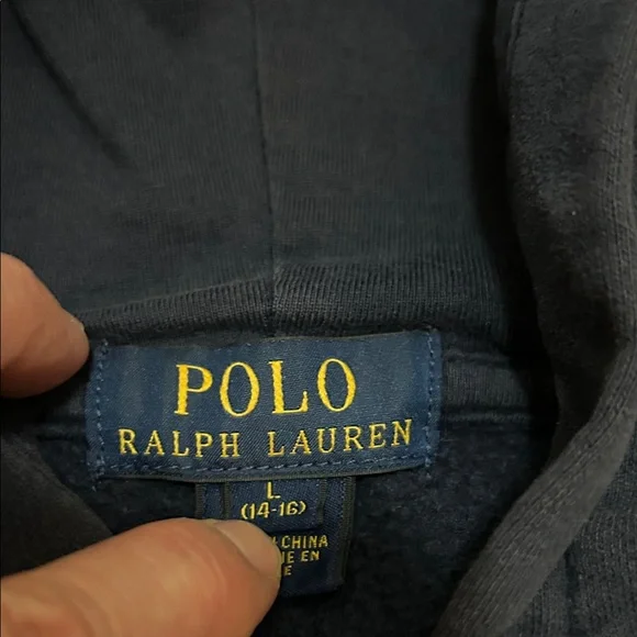 Polo Ralph Lauren Hoodie Teen 14-16 Navy Zip Up Collegiate Preppy Loungewear - Picture 2 of 11